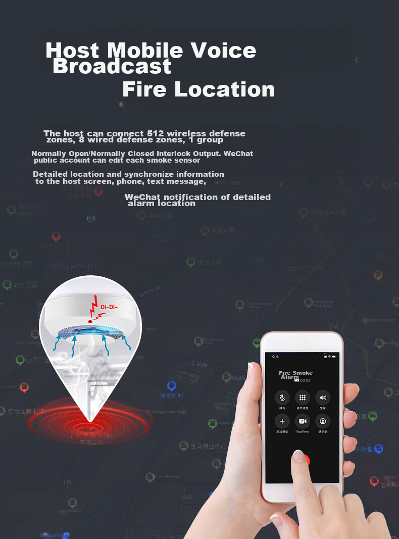 PGST Smoke Alarm, Fire Detector, 3C Certified Fire Safety Device, Fire Protection System, Main Unit + 5 Alarms 7
