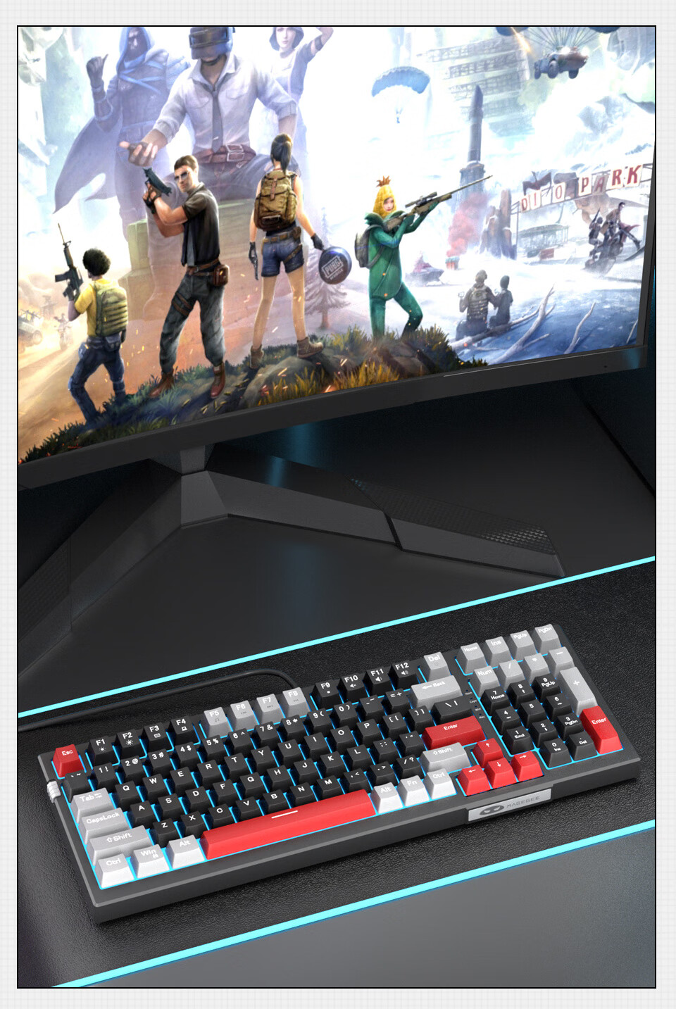MageGee SKY 98 Hot-Swappable Mechanical Keyboard Gaming E-Sports Keyboard 98-Key Business Office Keyboard Comfortable Feel Keyboard Computer Laptop Keyboard Gray Black Red Switches 15