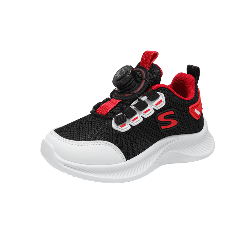 SNOOPY Children's Shoes, Kids' Sneakers, Boys And Girls Mesh Running Shoes, Lightweight Casual White Shoes, 2017W Black, Size 36