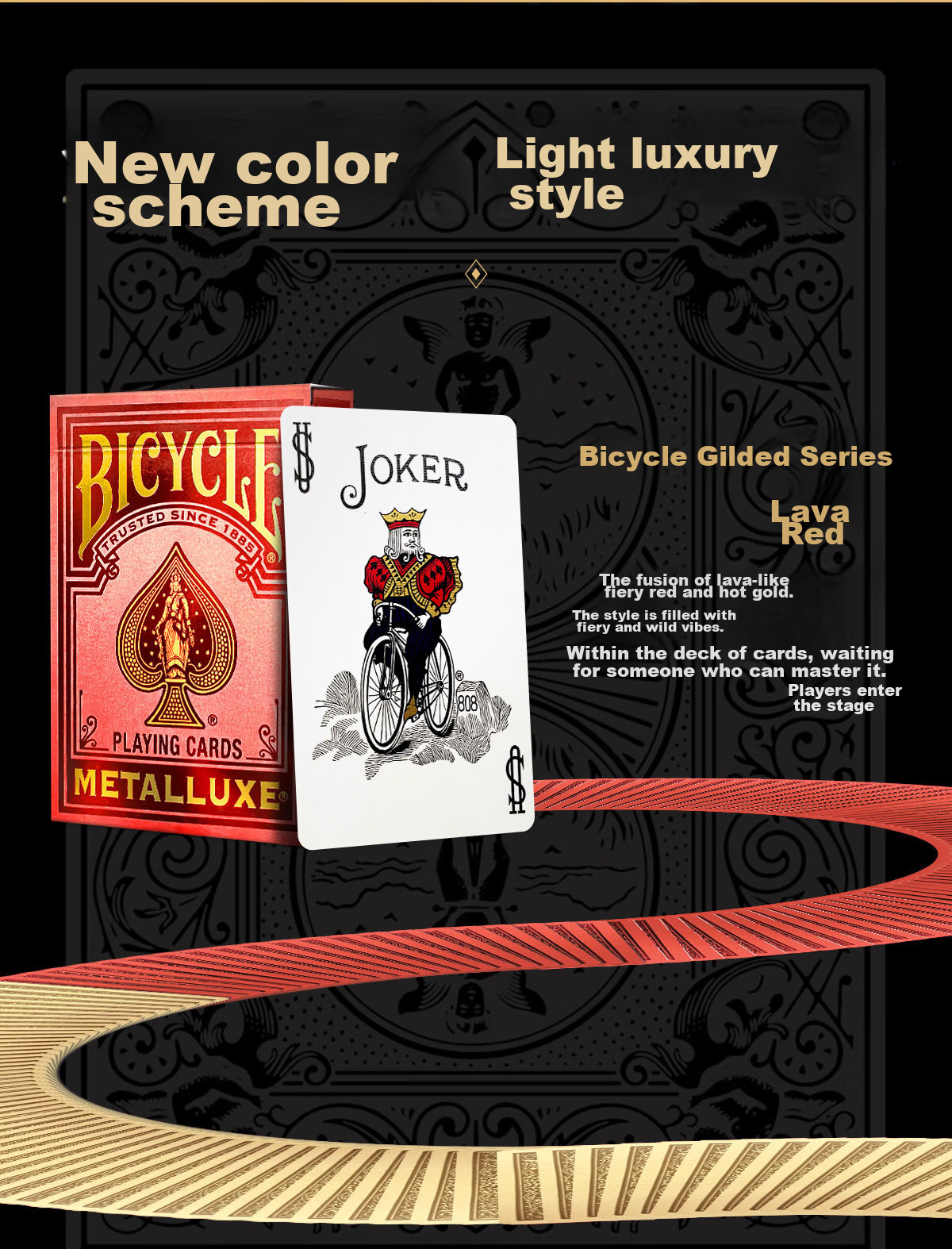 BICYCLE Playing Cards, High-End Luxury Gold-Stamped Cards, Ni Jin Series, Fairy Green, 1 Deck 4