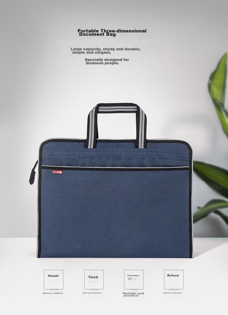 TIANSE Handheld Zipper Document Bag Briefcase for Men And Women, Simple 3D Business Office Meeting File Bag, Promotional Training Portable Large Capacity, Customizable TS-225 1