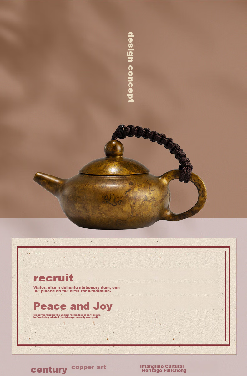 Zhubingren Hainabai Chuan Teapot, Decorative Piece for Living Room Entrance Hallway Tabletop 3