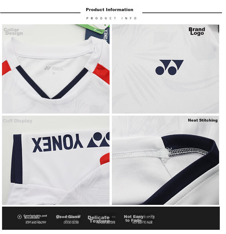YONEX Badminton Shirt for Competition And Training, Sweat-Wicking Breathable Sports T-Shirt for Men, 115374TCR Sky Blue XO 11