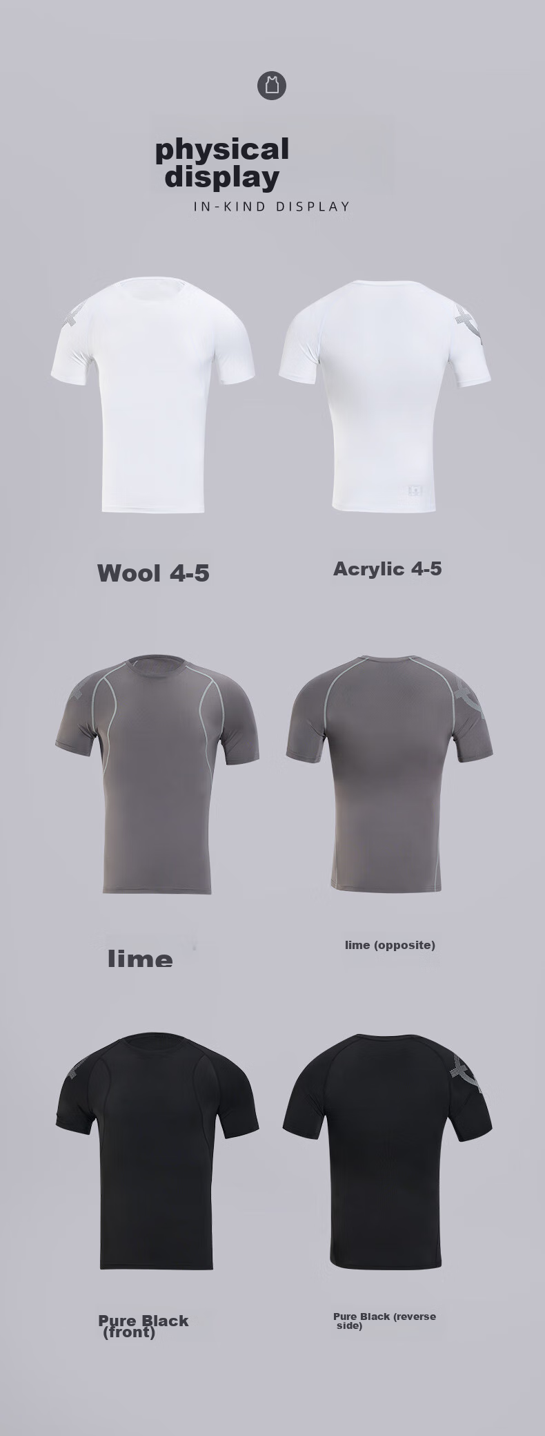 RIGORER Men's Fitness Short-Sleeve Quick-Dry Sports Top, Basketball Training Sweat-Wicking Tight-Fitting Shirt, Pure Black, M 12