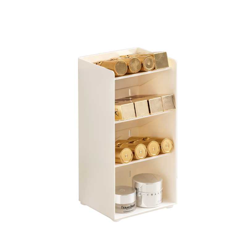 Xitianlong Right-Angled Mirror Cabinet Storage Box, Cosmetics Lipstick Desktop Organizer, Bathroom Vanity Storage Rack, Slanted Three-Tier