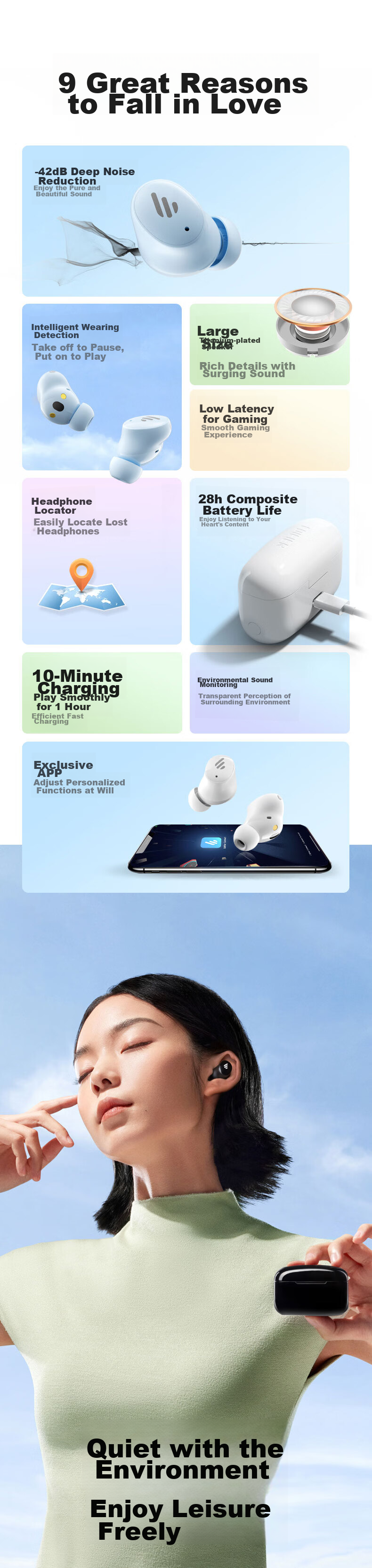 EDIFIER TWS1 ANC True Wireless Active Noise Cancelling Bluetooth Earbuds, Hybrid Active Noise Cancellation, Suitable for Apple Xiaomi Huawei OPPO Phones, Deep Space Black, Graduation Gift 2