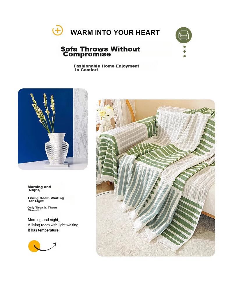 AVIVI Sofa Cover, All-Season Slipcover, Seat Cushion, Non-Slip Cover, Full Wrap Blanket, 180*230, Four Seasons Trai 2