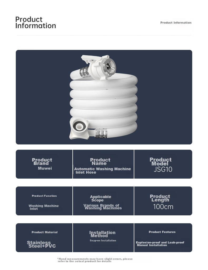 Muvi Washing Machine Drain Hose Extension Pipe, Bottom Outlet Flexible Hose, Extended for Automatic Drum And Impeller Washers, Universal PVC PSG 1.5m 10