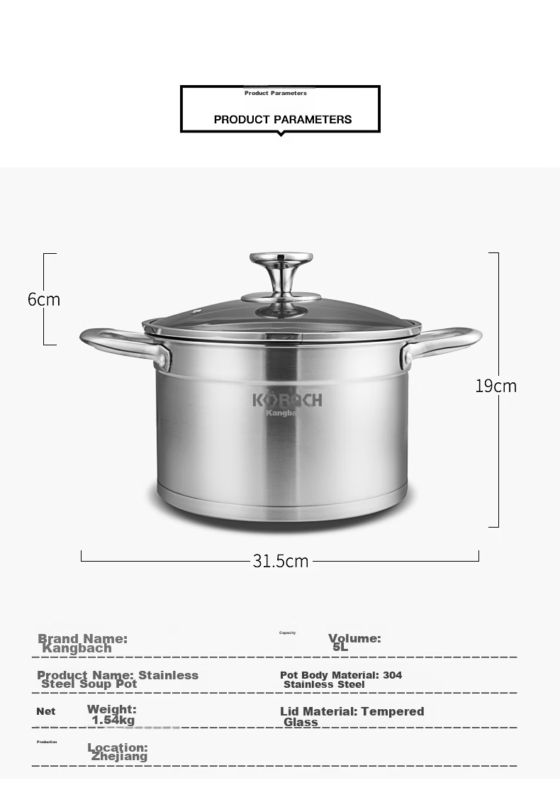 KOBACH 304 Stainless Steel Soup Pot, Double-Handled Stew Pot with Visible Lid, 22cm, Compatible with Induction And Gas Stoves, TOUC22A1 12