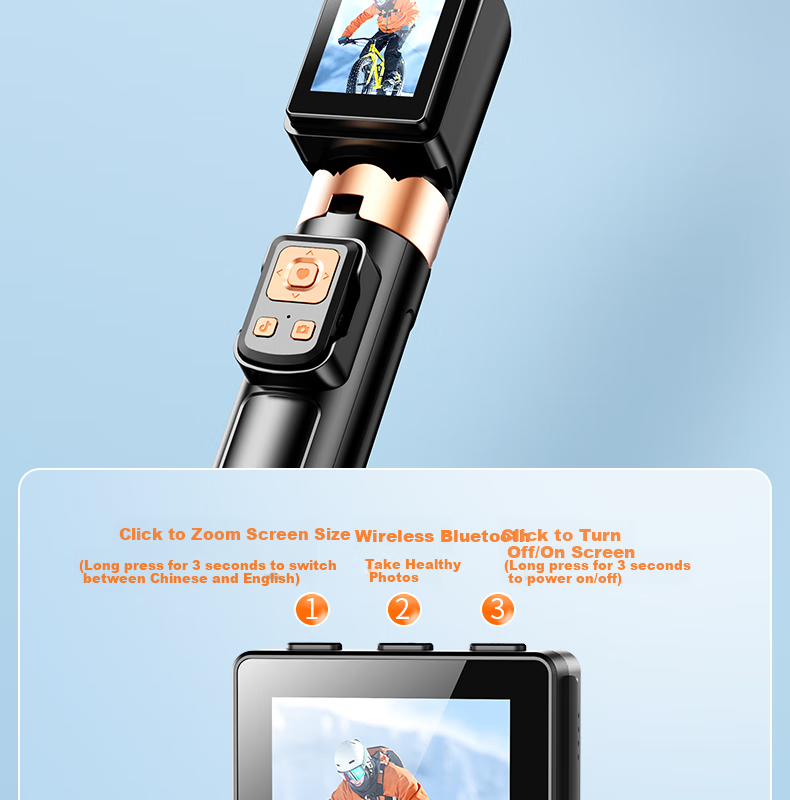 FUNSNAP Selfie Stick with Beauty Light, Handheld Telescopic Tripod for Mobile Phones, 360° Rotatable Multi-Functional Portable Floor Stand for Travel Live Streaming Outdoor Use 7