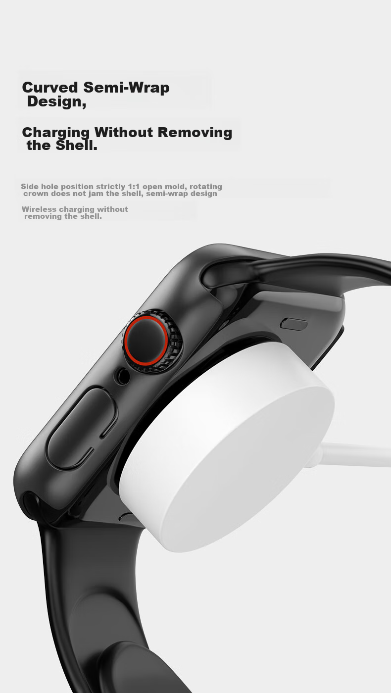 CangHua [Waterproof Anti-Fog] Integrated Protective Case Film for Apple Watch S9/S8/S7, Tempered Glass Screen Protector, Full Coverage Protective Case for Apple Watch, 45mm Black 16