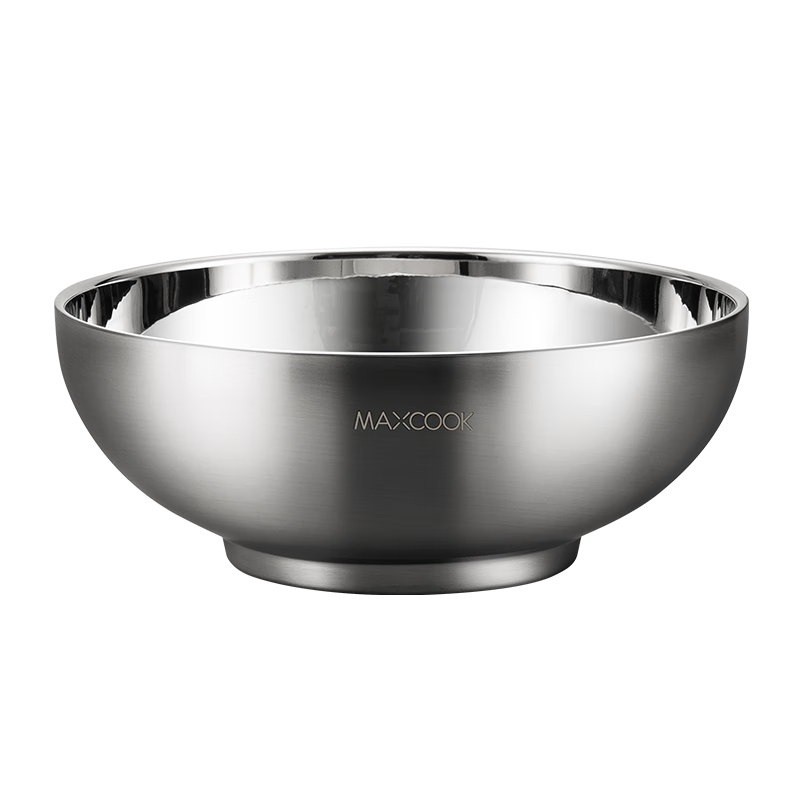 MAXCOOK 316L Stainless Steel Bowl, Salad Bowl Soup Bowl Double-Layer Insulated Rice Bowl Tableware Noodle Bowl 22cm MCWA9898
