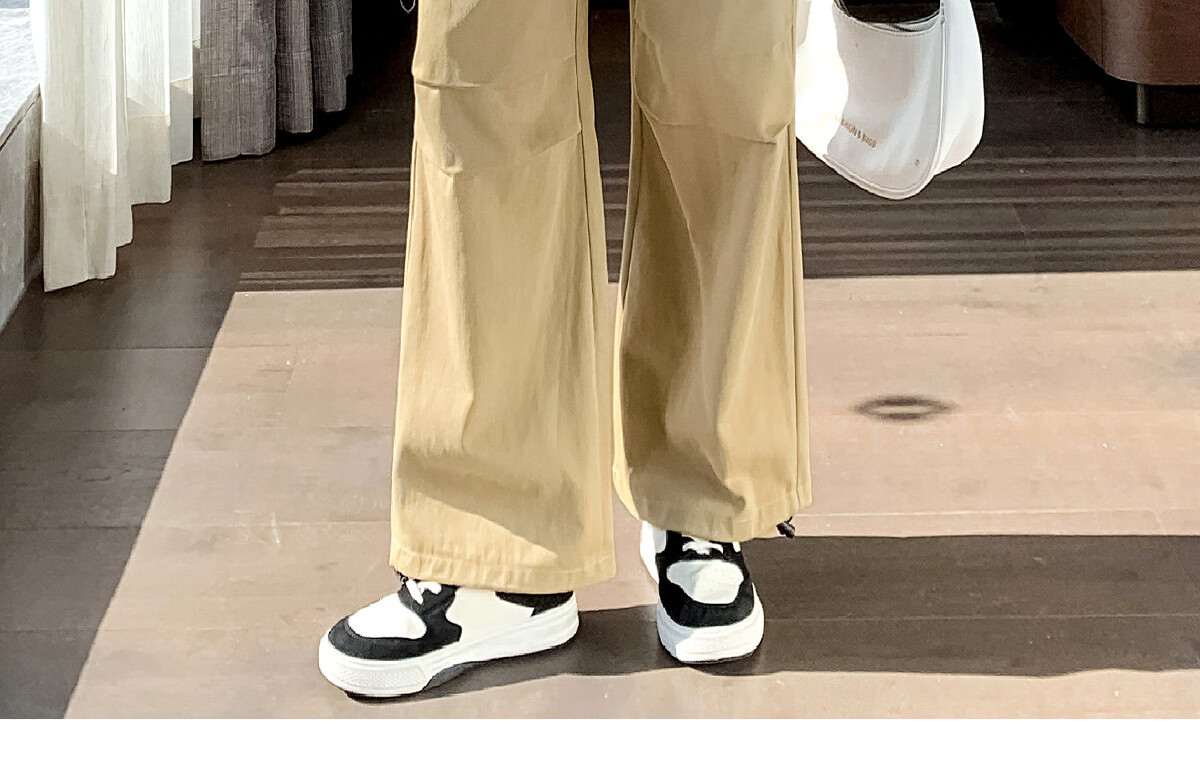 Halo Queen Women's Casual Pants, American-Style Breathable Loose Cargo Pants, High-Waisted Draping Parachute Pants H13KK2711 12