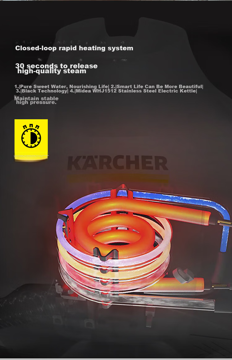 KARCHER German Steam Mop, Household High-Pressure High-Temperature Cleaning Machine, Kitchen Range Hood Cleaning Machine, Oil Removal, 30-Second Rapid Heating Floor Cleaner, Sterilization SC3 9