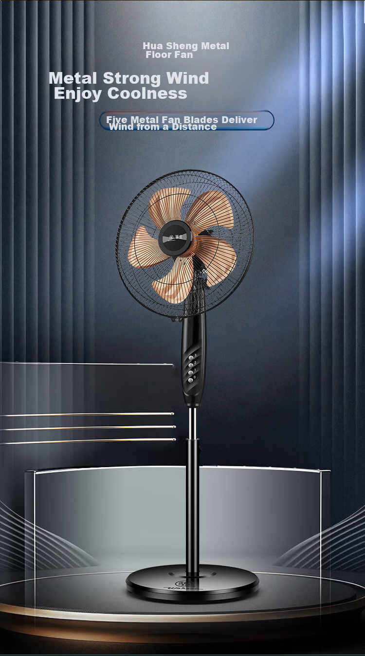 Wahson Electric Fan / Pedestal Fan / Metal Aluminum Blade Fan / Low Noise High Airflow Dormitory Office Fan Business Home Energy-Saving Standing Fan FS-D1403 1