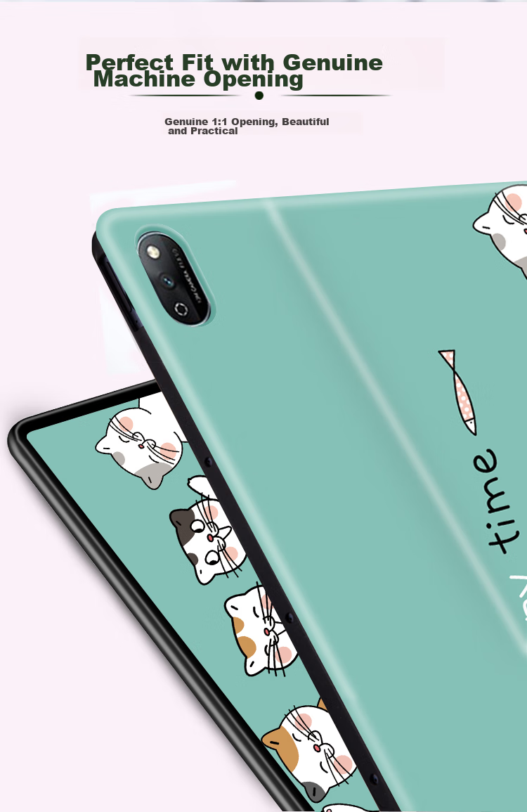 Jiangming Compatible with Honor Tablet Case V7, 10.4-Inch 2021 Model Tablet Silicone Soft Shell, Smart Sleep Thin Shockproof Cute Painted Patter 6