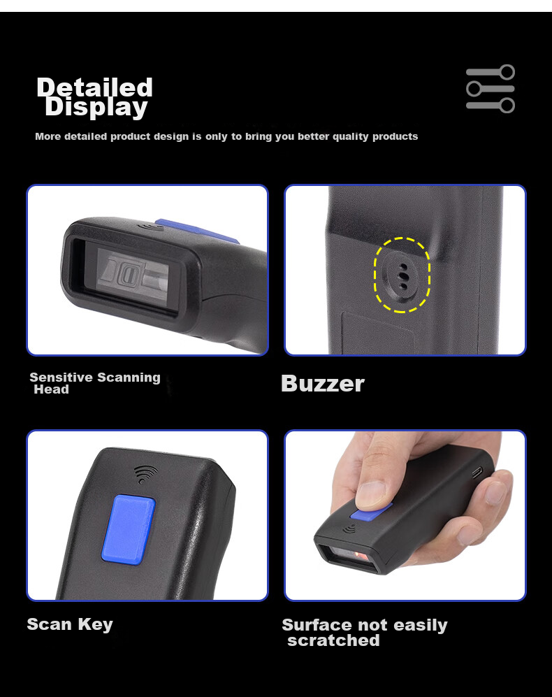 NTEUMM Wireless One-Dimensional Barcode Scanner Handheld Portable Express Gun Barcode Scanner Universal Supermarket Cashier Scanner NT-2100 9