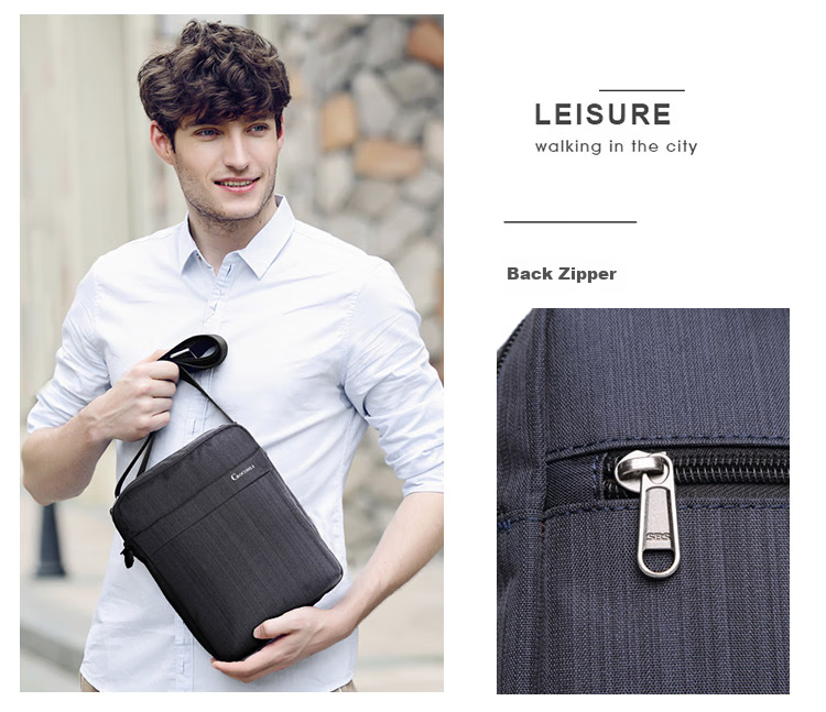 CROCODILE Men's Fabric Bag, Sports Casual Shoulder Bag, Simple Trendy Crossbody Vertical Style Bag, Gift B2002, Royal Blue 5