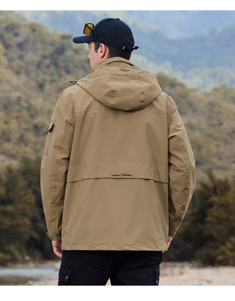 JEEP [Yuanzheng Series Windbreaker] Three-In Outdoor Hiking Jacket with Fleece Inner Layer, Spring And Autumn Windproof Coat for Me 17