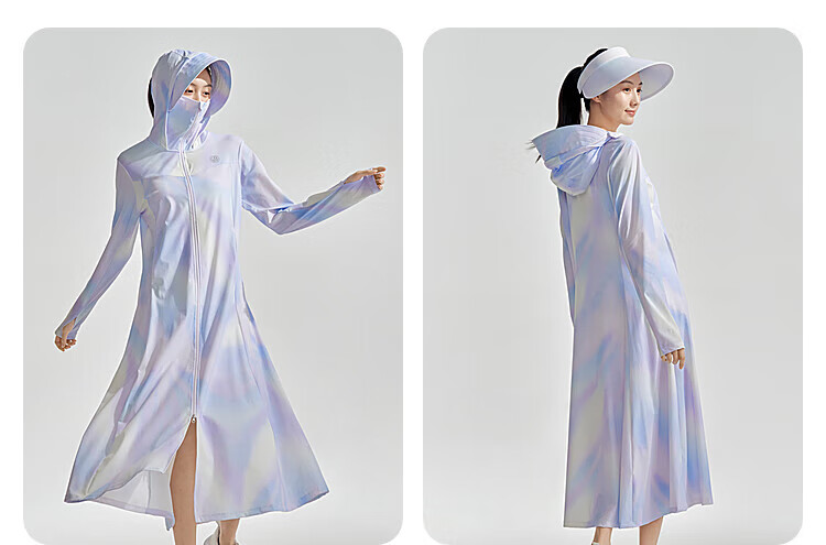 BOSIDENG National Standard Sun Protection Clothing for Women, Extra Long Style, Cool And Breathable, Full Body UV Protection, Slim Fit, Heightening Effect, Travel Jacket 41
