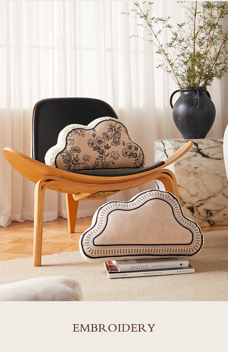 Fanyejia Dopamine Embroidered Pillow, Living Room Cushion, Bedside Backrest, Office And Car Seat Pillow, Sofa Lumbar Support with Pillow Core 11