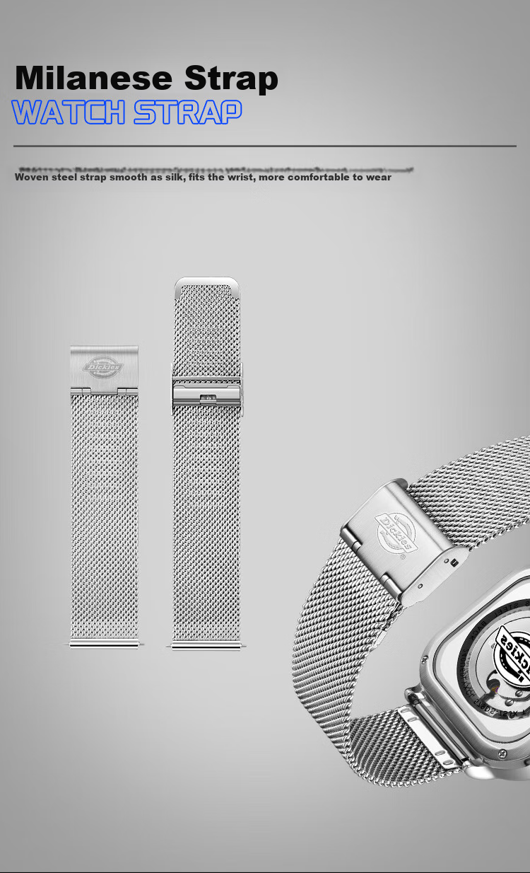 Dickies Mechanical Watch Student Men's Automatic Skeleton Watch Boyfriend Valentine's Day Gift New Year Gift Box CL579 Silver 8