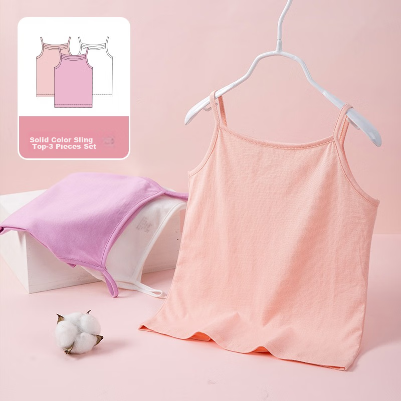 Dingguagua Girls' Camisole, Pure Cotton Baby Children's Underwear, Inner Wear Undershirt, All Cotton, 6419, 120