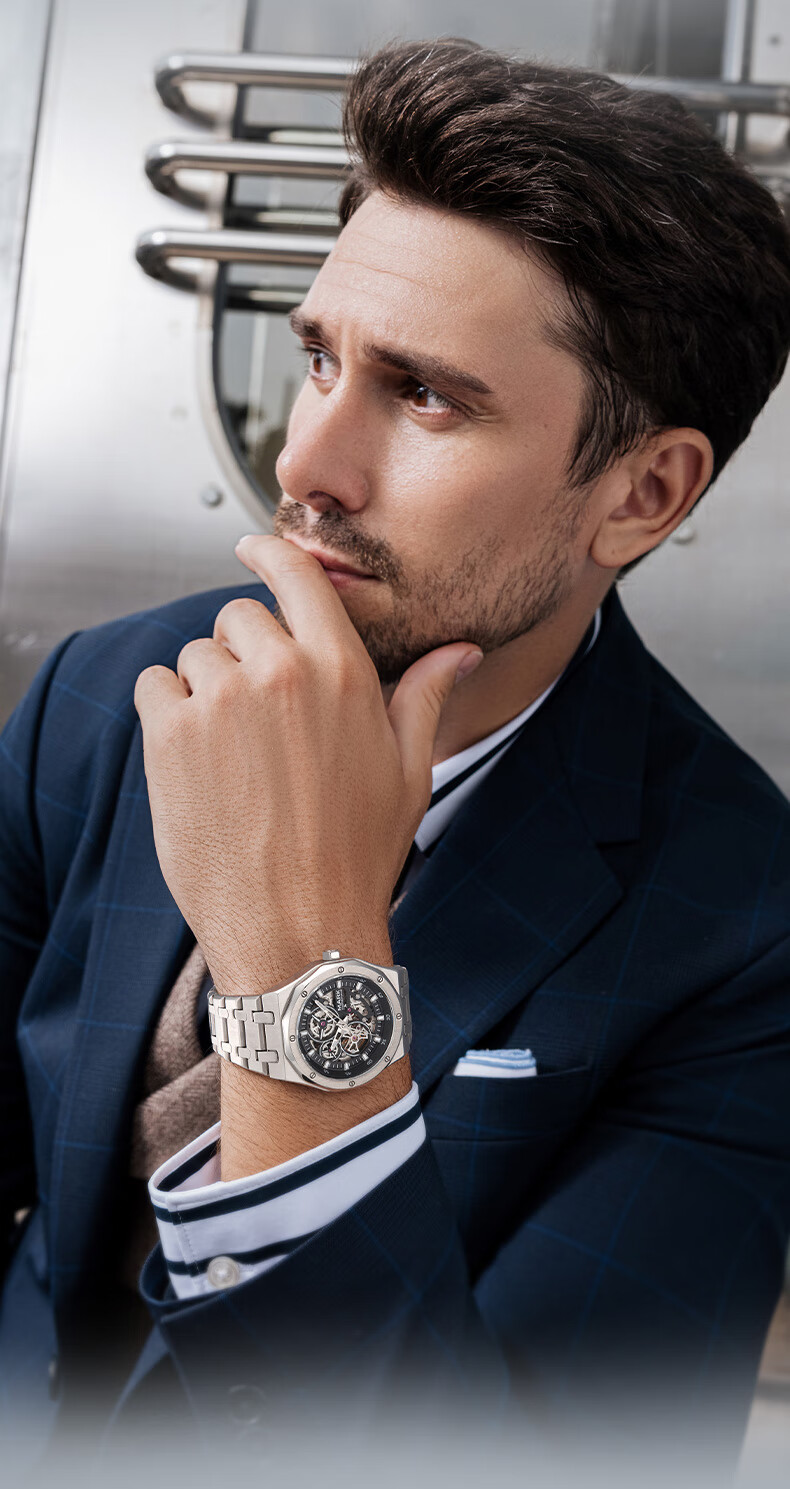 MARK FAIRWHALE Men's Top 10 Automatic Mechanical Business Watch National Brand Wristwatch Birthday Gift for Boyfriend 6840 8