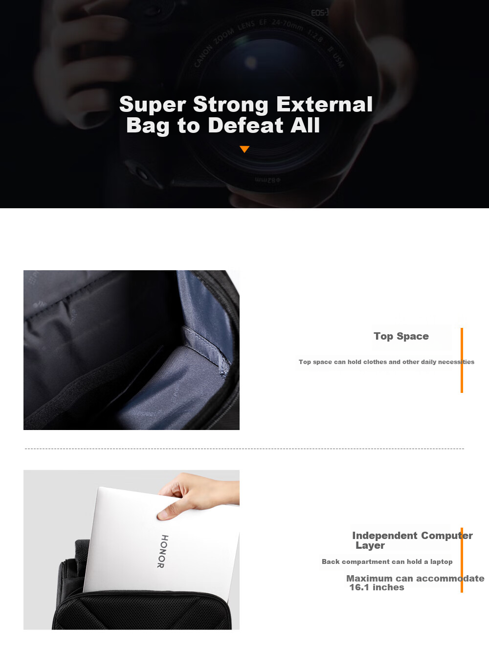Pulewei Camera Backpack, Photography Rucksack, Mirrorless Camera Bag, Canon Sony Hard Shell Backpack, Outdoor Photography And Videography Camera Backpack, Multifunctional Lens Digital Storage Bag 10