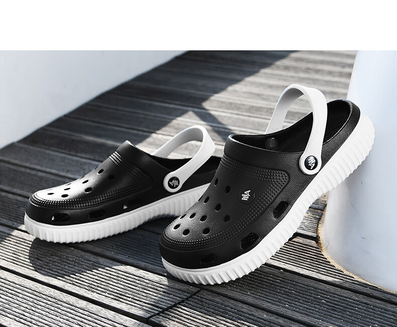 HLA Men's Lightweight Breathable Comfortable Casual Hole Shoes Sandals HAALXM2FFC046 Gray Size 41 16
