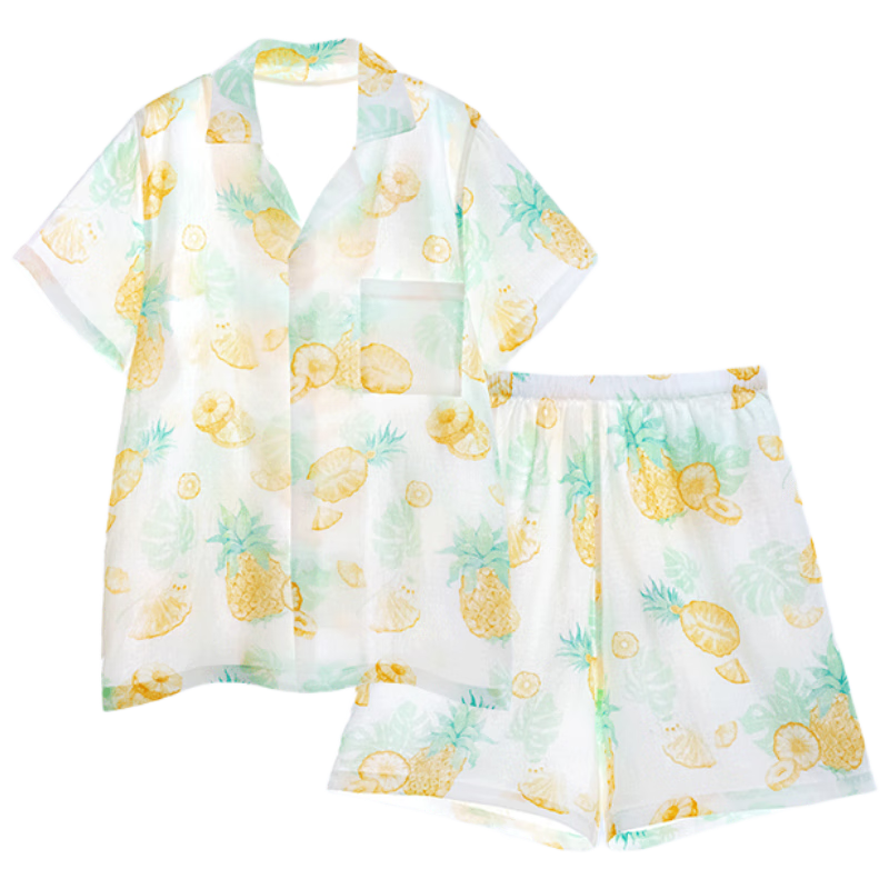 Beitaisi Children's Pajamas, Breathable New Home Wear Set, Thin Cool-Feeling Baby Summer Short-Sleeve Clothes