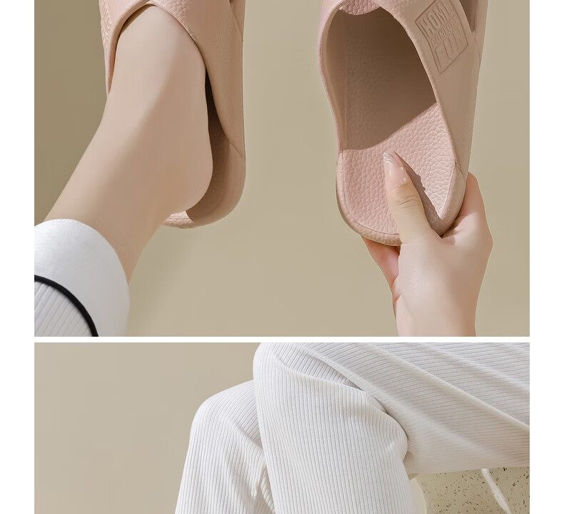 Huameijianbu Cross Mocha Slippers, Couples Bathroom Indoor Outdoor Thick Soft Sole Non-Slip Sandals HM600, Pink, Size 39-40 14