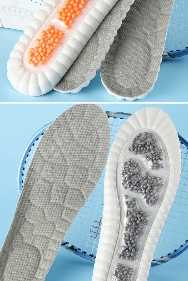 FOOTOPPO High-Elastic Air Cushion Sports Insoles for Men, Shock-Absorbing, Soft And Bouncy, Breathable, Long-Standing, Anti-Foot Pain, Ultra-Soft Basketball Insoles, Thickened 1