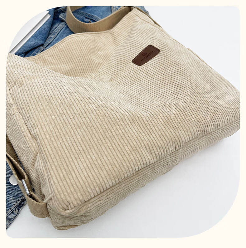 40,000 Kilometers Multifunctional 3-in-1 Single and Double Shoulder Commuter Corduroy Bag Large Capacity Shoulder Crossbody Tote Bag for Women 7