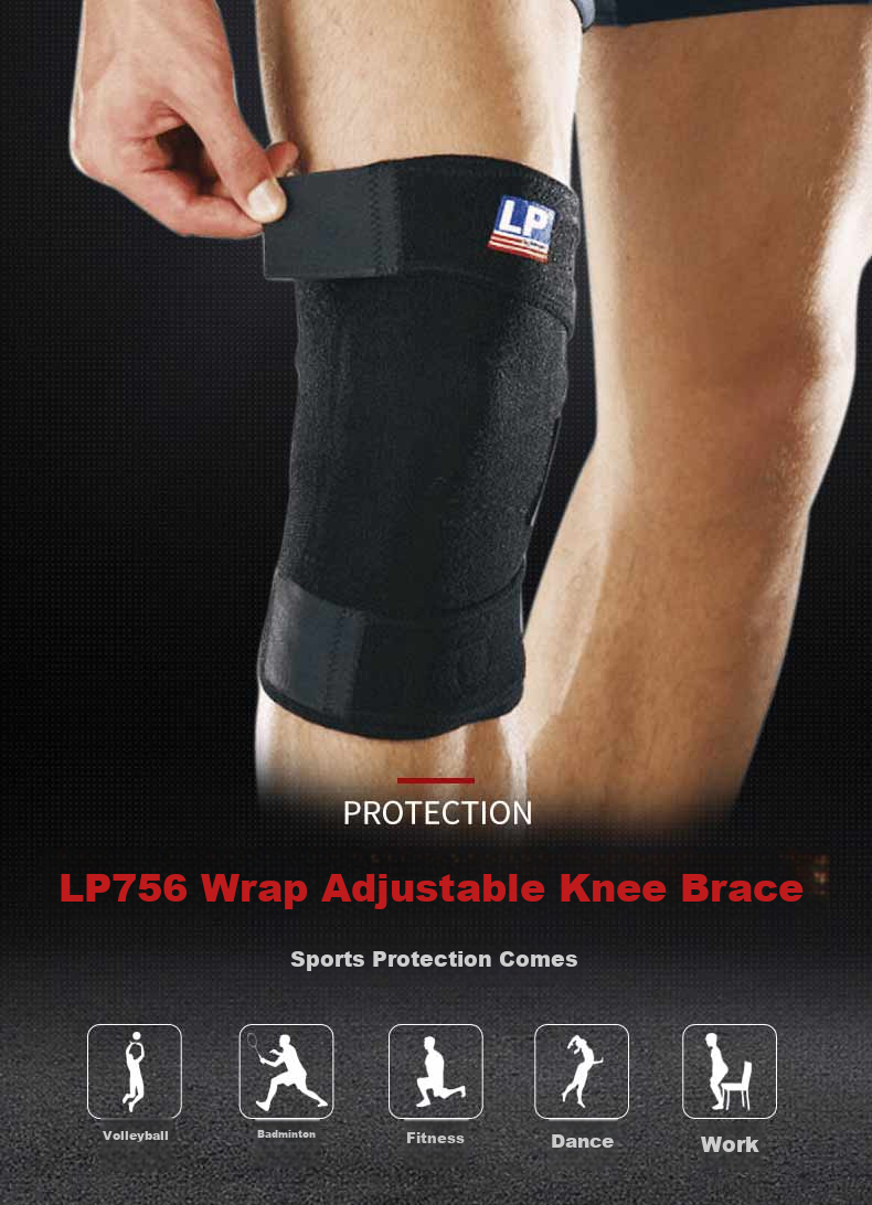 LP 756 Sports Warm Knee Brace, Easy to Put on And Take Off, Impact-Resistant, Windproof, Thickened, Single Piece, One Size Fits All 1