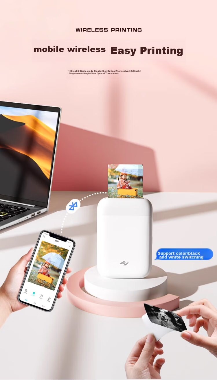 Jiyin Pocket Photo Printer Mobile Instant Camera AR Video Voice Wireless Bluetooth Home Portable Inkless Photo Printer Cloud White ZPP110 Holiday Gift 5
