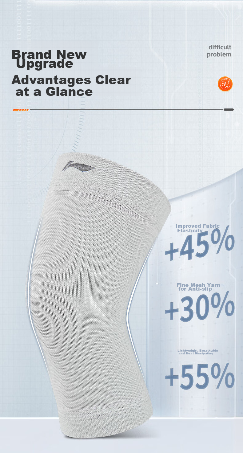 Li-Ning Knee Brace for Sports, Running, Warmth, Women's Cold Legs, Meniscus Injury, Specialized Knee Support for Basketball, Badminton, Patella Protection, Hiking 7