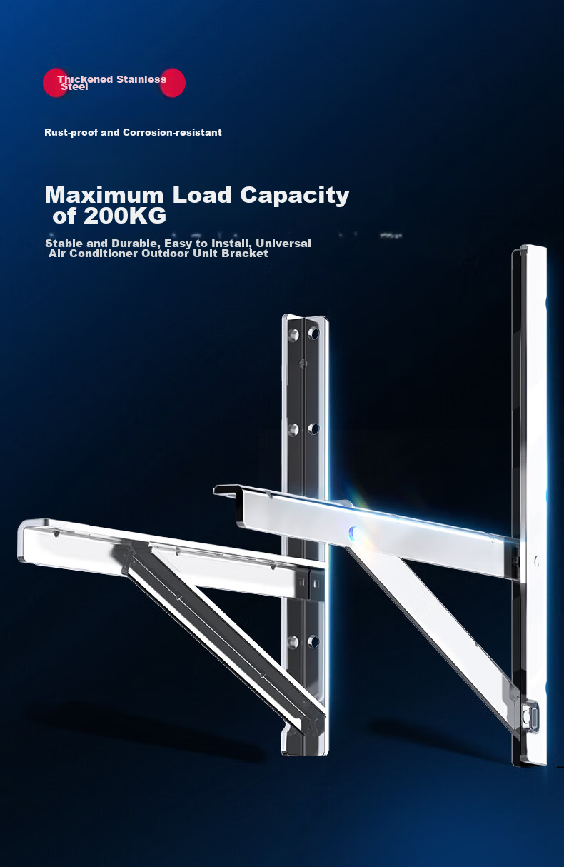 Muhouyingxiong Air Conditioner Outdoor Unit Bracket, Thickened Stainless Steel Air Conditioner Stand, 2P Suitable for Aux, Gree, Midea And Other Brands of Air Conditioners 1