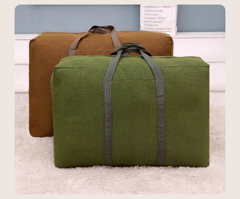 Pangdaidai Extra Large Moving Bag, Thickened Wear-Resistant Canvas Zipper Packing Bag, Quilt Storage Bag, 75*23*50cm 8