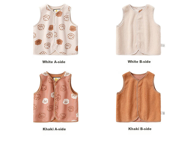 MQDMINI Children's Clothing Vest, Boys And Girls Fleece Vest, Two-Way Wear Vest, Baby Early Spring Inner And Outer Wear, Sleeveless Jacket, Suitable for Three Seasons 10