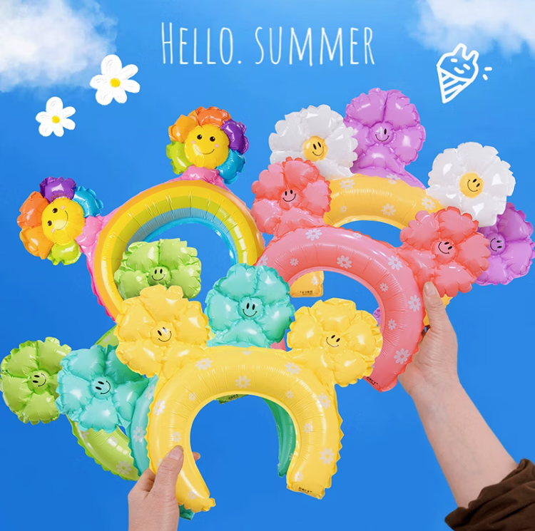 Jingtang Cartoon Balloon Decorations, Sunflower And Daisy Handheld Sticks, Headbands, Hair Accessories, Birthday Party Supplies, Kindergarten Activities, Scene Setup 1
