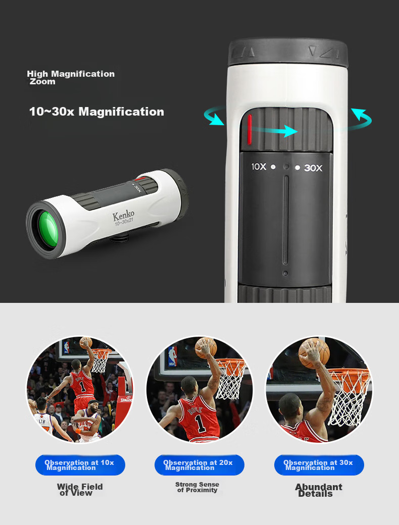 KENKO Japanese Kenko 10-30x21 Monocular Zoom Telescope, High Magnification, High Definition, Professional Concert Binoculars for Smartphones 6