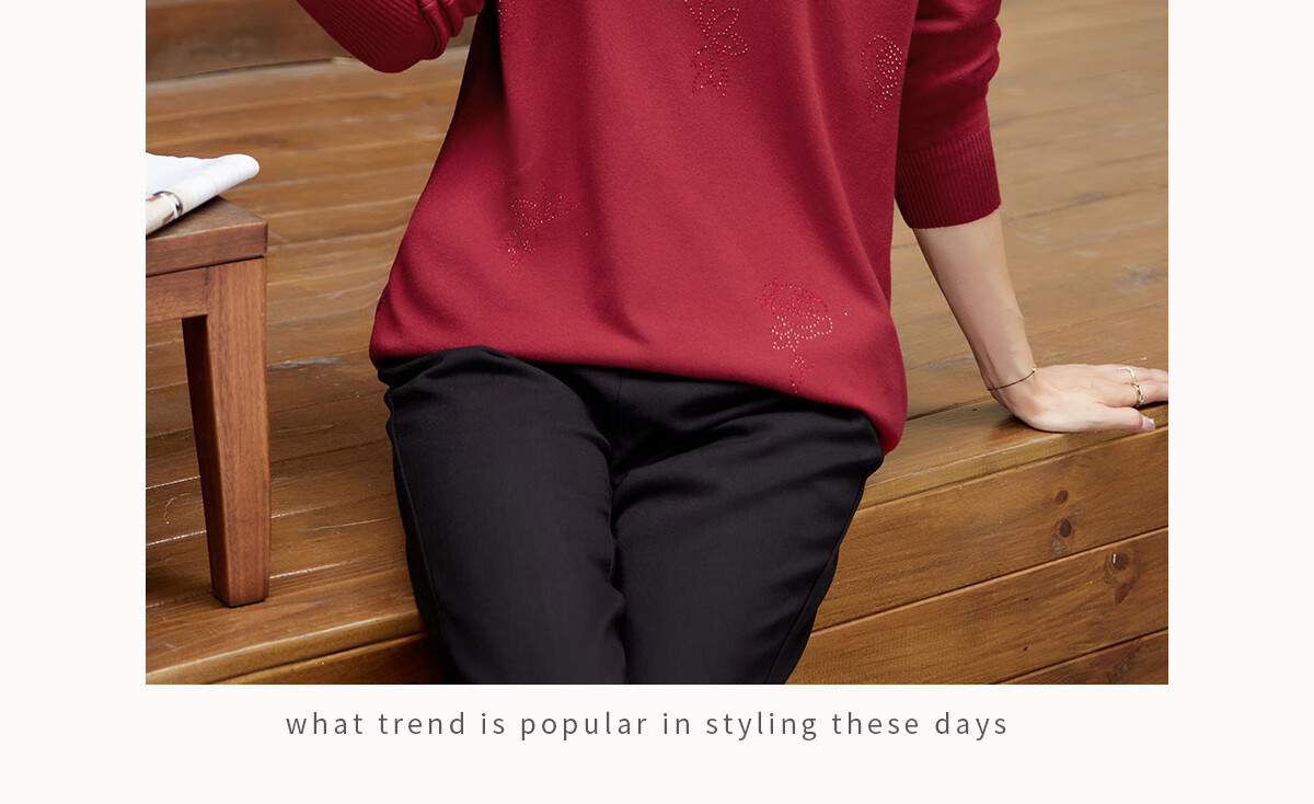 YUZHAOLIN Mid-Autumn Festival Gift for Middle-Aged Mom, Red Knitted Sweater for Middle-Aged And Elderly Women Y243Z3014 18