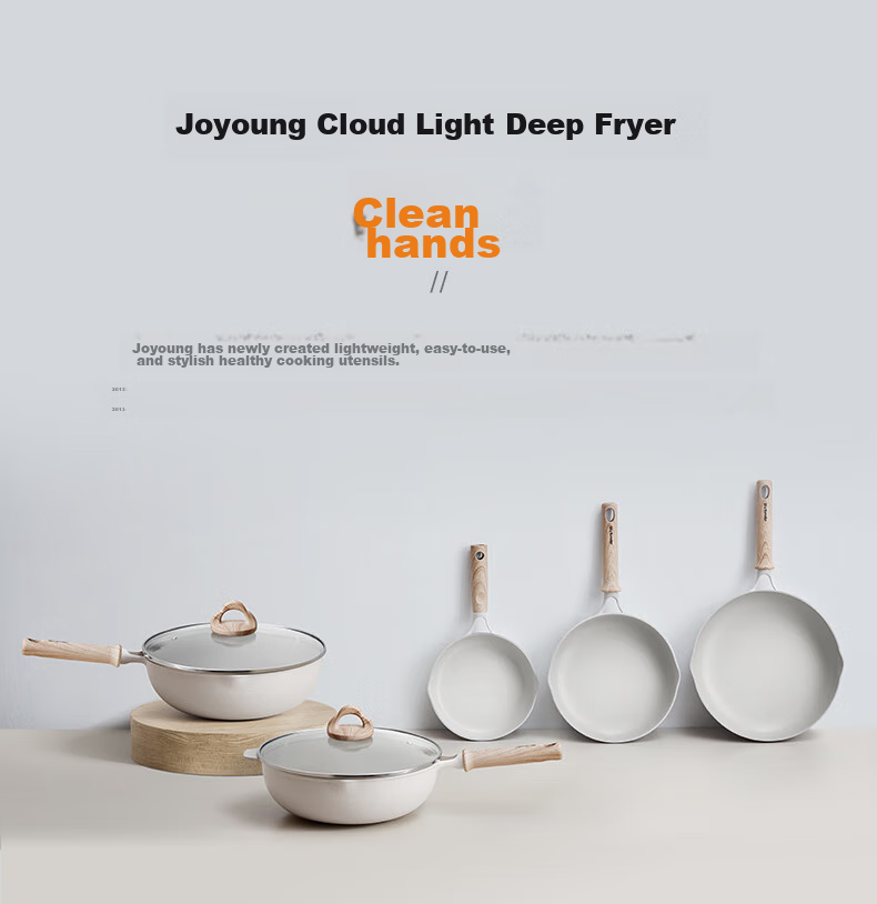 Joyoung Frying Pan, Oil-Gathering Breakfast Pan, Non-Stick Pan, Flat-Bottom Pan for Eggs And Steak, Magnetic Heating Compatible, Universal 28cm 1