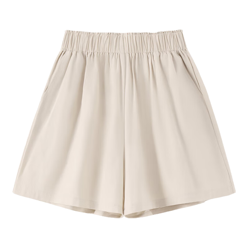 Baleno 100% Pure Cotton Shorts for Women, New Summer 2025 Style, High-Waisted Loose Wide-Leg Pants, Versatile Three-Quarter Length Shorts for Outdoor Activities And Travel