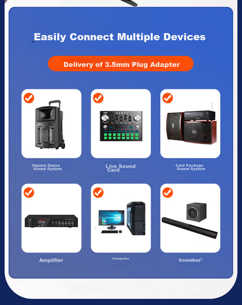 SAST Ok-126 Rechargeable Wireless Microphone U-Band Home KTV Singing Stage Hosting Speech Karaoke Meeting Speaker Amplifier FM Universal One-To Metal Microphone 7