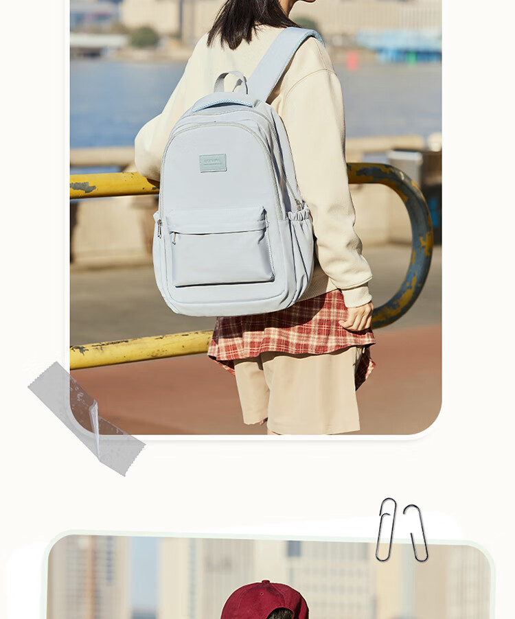 Landcase Backpack for Middle School, High School And College Students, Stylish Large Capacity Backpack for Girls, Campus Style, Model 1606 White 6