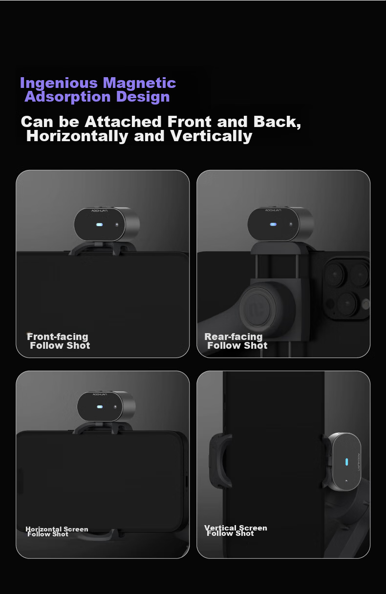 Aochuan Smart XE AI Smartphone Stabilizer with Face Tracking Selfie Stick, Multi-Functional Anti-Shake Shooting Handheld Stabilizer for Live Streaming, Follow-Up Shooting And Travel 3