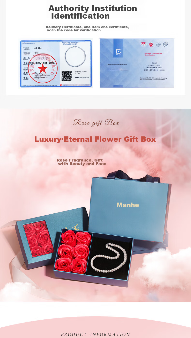 MANHE S925 Silver Freshwater Pearl Necklace for Women, 2026 New Light Luxury High-End Birthday Gift for Mom Or Girlfriend 7