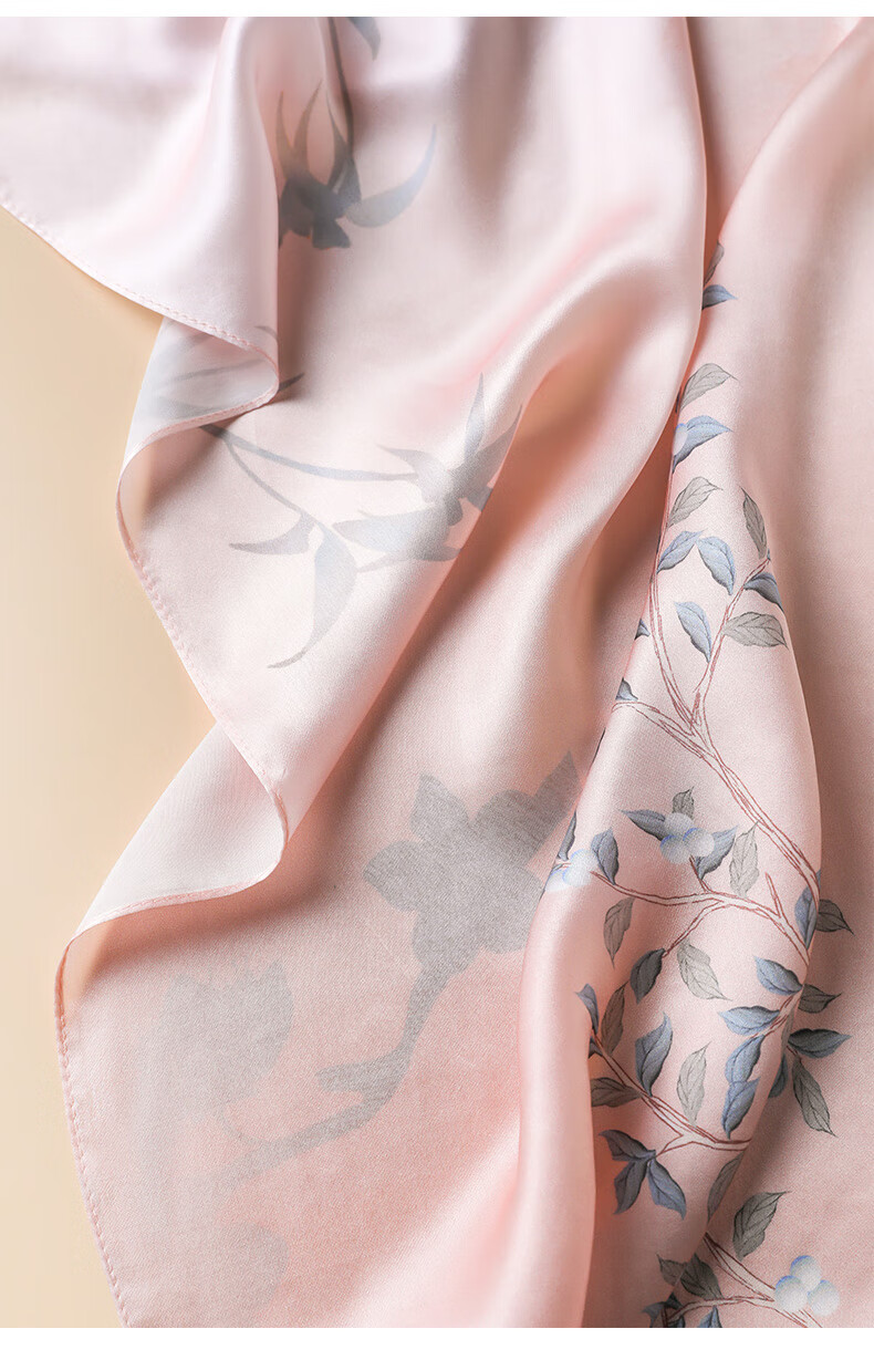 Hangsifu Silk Chinese-Style Scarf, Mulberry Silk Shawl, Birthday Gift for Mom, Practical Gift Box for Women, Machine Gree 29